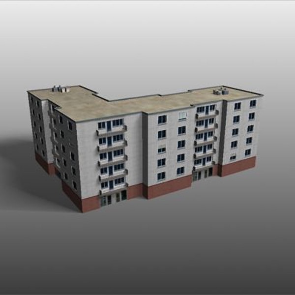 apartmenthouses building 3d model - buildings.zip... by habakuk