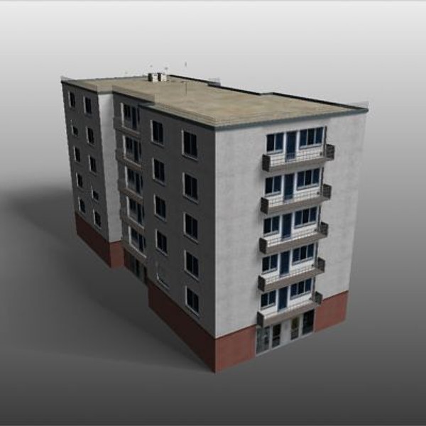 apartmenthouses building 3d model - buildings.zip... by habakuk
