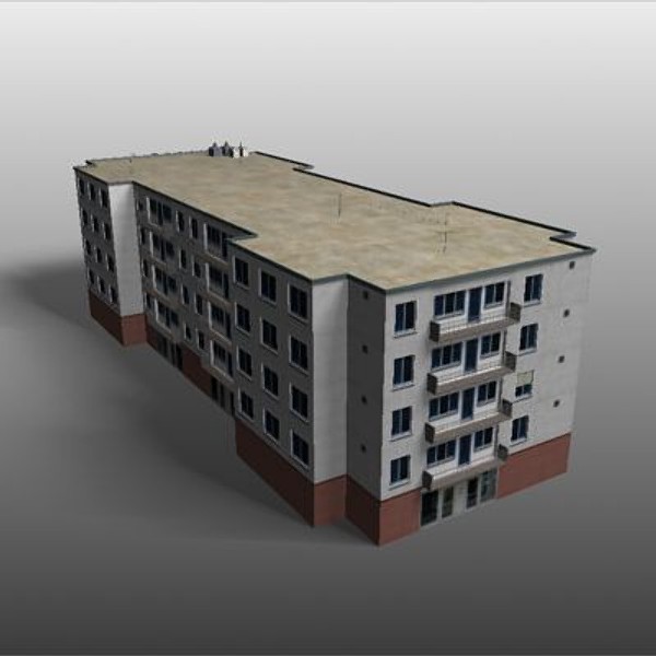 apartmenthouses building 3d model - buildings.zip... by habakuk