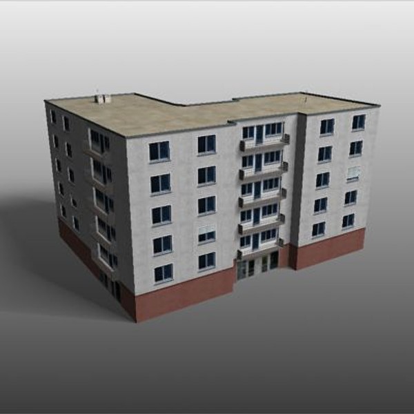 apartmenthouses building 3d model - buildings.zip... by habakuk