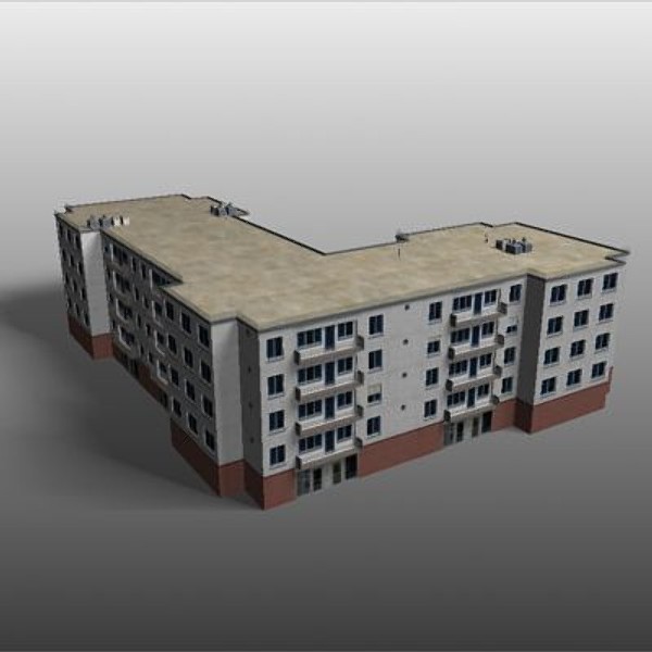 apartmenthouses building 3d model - buildings.zip... by habakuk