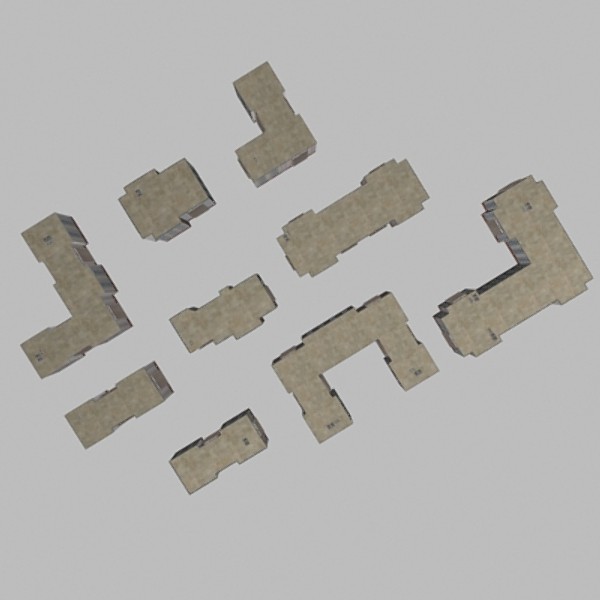 apartmenthouses building 3d model - buildings.zip... by habakuk