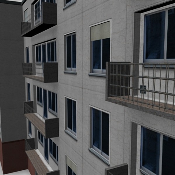 apartmenthouses building 3d model - buildings.zip... by habakuk