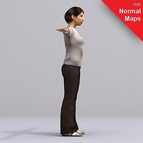 metropoly characters rigged human 3d model - AWom0005-Tp by axyzdesign