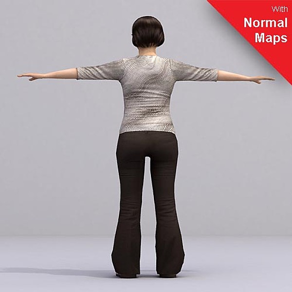 metropoly characters rigged human 3d model - AWom0005-Tp by axyzdesign