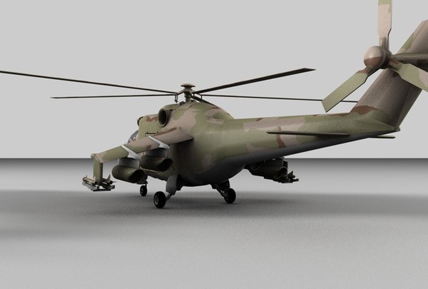 3ds max hind 24 soviet military helicopter - Hind 24 Soviet Military Helicopter by MattTrout