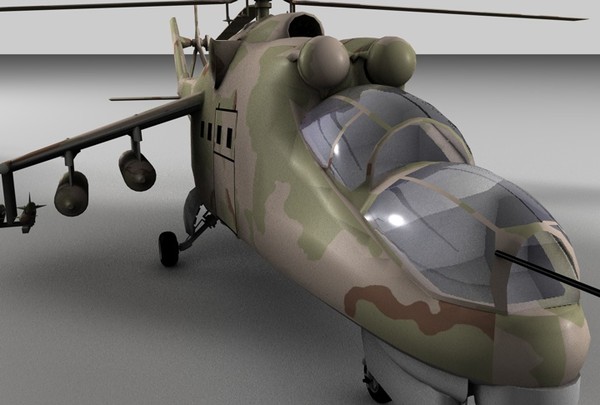 3ds max hind 24 soviet military helicopter - Hind 24 Soviet Military Helicopter by MattTrout