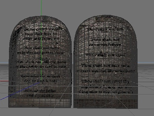 3d model stone commandments - Ten Commandments Stone Tablets by Whong