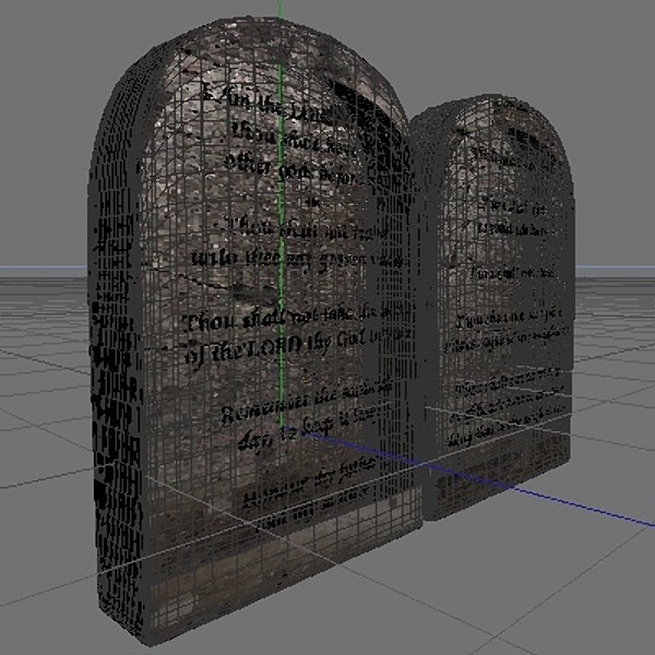 3d model stone commandments - Ten Commandments Stone Tablets by Whong