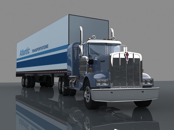 w900 semi-truck truck 3d max - Kenworth W900 by 3depix