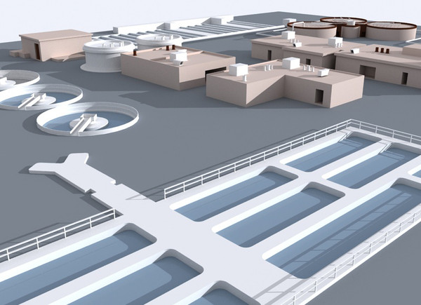 3d max water treatment plant - Water Treatment Plant by yusuf joher taherali