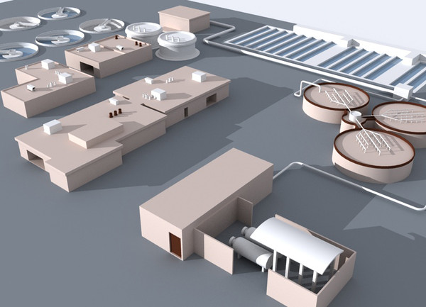 3d max water treatment plant - Water Treatment Plant by yusuf joher taherali