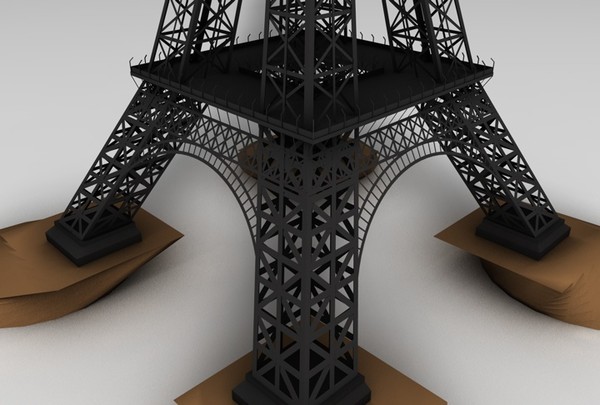 c4d eiffel tower - Eiffel Tower Model... by MattTrout