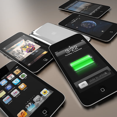 new iphone 4 ipod 3d model - new iPhone 4  iPod 4 Mac mini -  collection cell phone... by Leeift