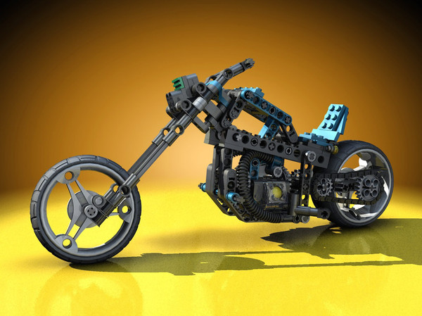 photorealistic lego motorcycle 3ds - Lego Motorcycle by Warag