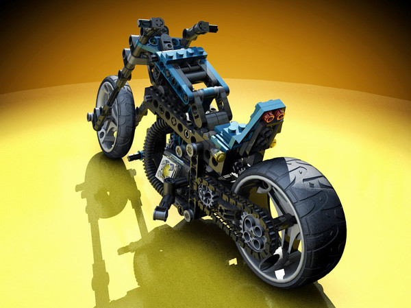 photorealistic lego motorcycle 3ds - Lego Motorcycle by Warag