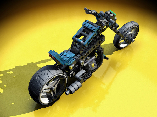 photorealistic lego motorcycle 3ds - Lego Motorcycle by Warag