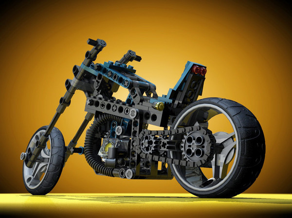 photorealistic lego motorcycle 3ds - Lego Motorcycle by Warag