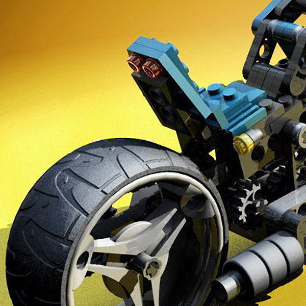 photorealistic lego motorcycle 3ds - Lego Motorcycle by Warag
