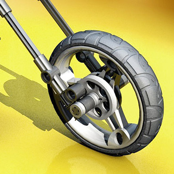 photorealistic lego motorcycle 3ds - Lego Motorcycle by Warag