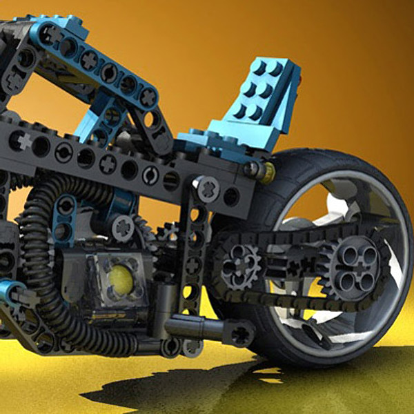 photorealistic lego motorcycle 3ds - Lego Motorcycle by Warag