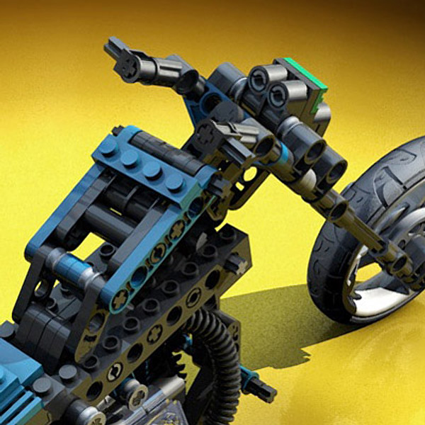 photorealistic lego motorcycle 3ds - Lego Motorcycle by Warag
