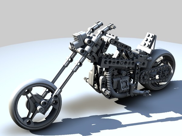 photorealistic lego motorcycle 3ds - Lego Motorcycle by Warag