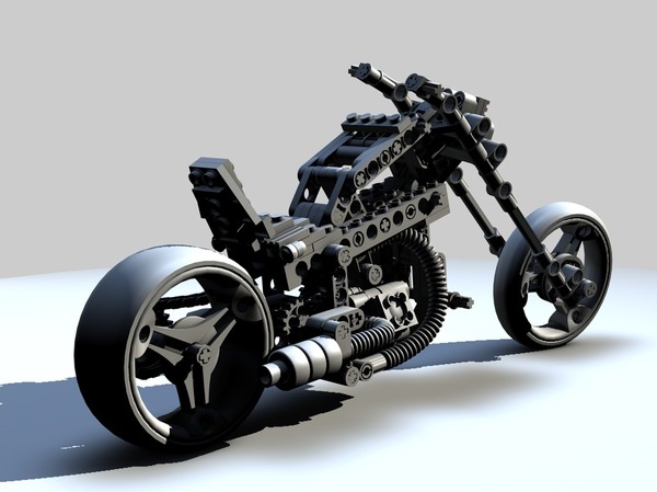 photorealistic lego motorcycle 3ds - Lego Motorcycle by Warag