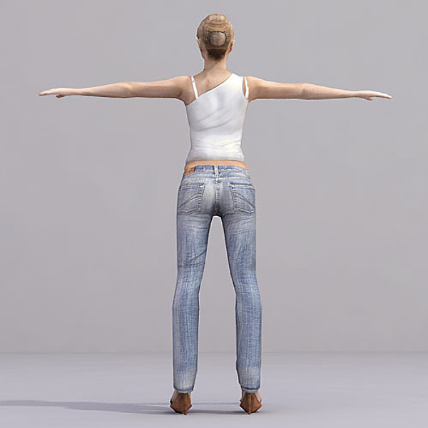 3d model of axyz characters rigged human - CWom0019-Tp by axyzdesign