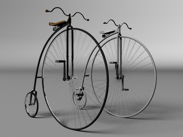 xix century bicycle 3d model - Penny Farthing 1886 by Gonzo_3d