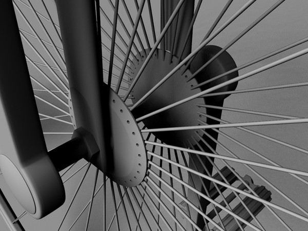 xix century bicycle 3d model - Penny Farthing 1886 by Gonzo_3d