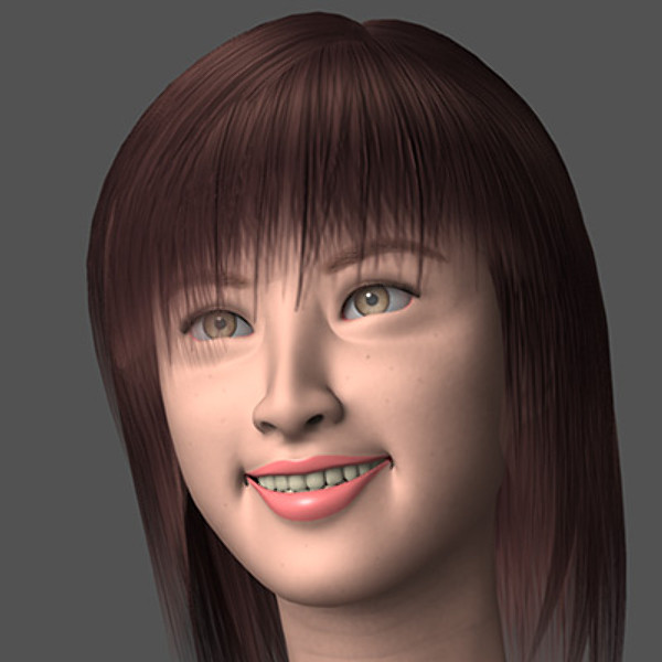 3d model asian smile head girl - asian_smile_lws.zip by tomwoof