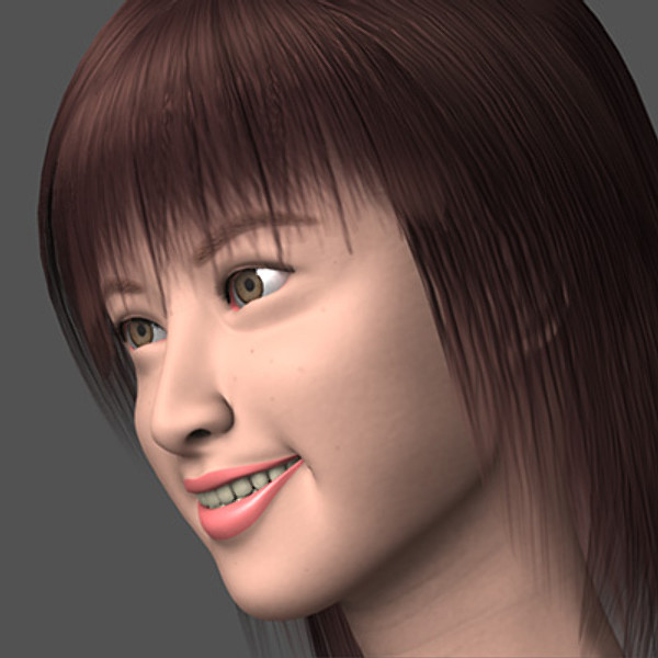 3d model asian smile head girl - asian_smile_lws.zip by tomwoof