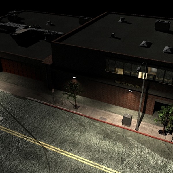 3dsmax station building lights - Fire Station by dastolidigital