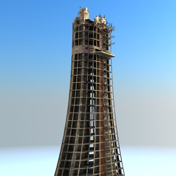 3d sci fi futuristic building model - Ruin Building 07 by 3D_Multimedia