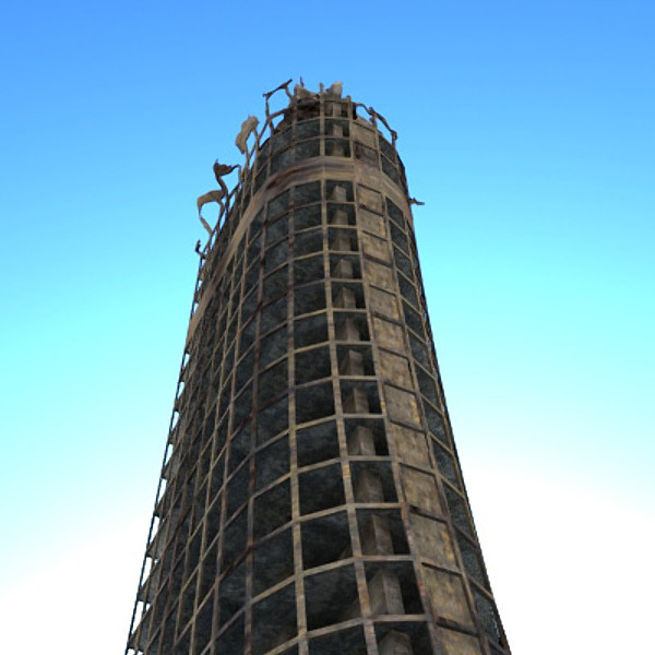 3d sci fi futuristic building model - Ruin Building 07 by 3D_Multimedia