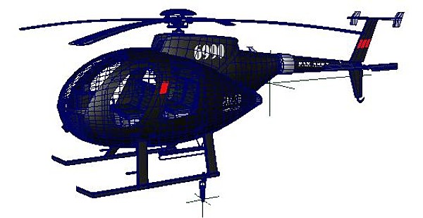 3d military helicopter model - MD 500 by zeeshan_a1