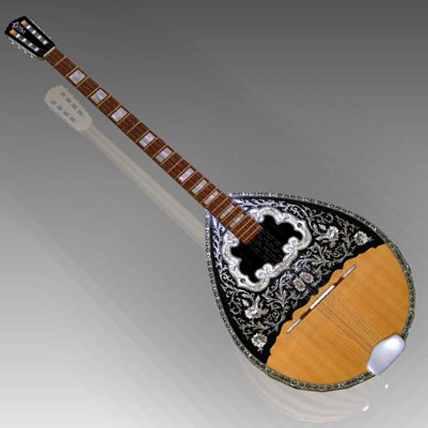 strings banjo 3d model - Bouzouki by mostlysquare
