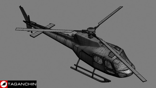 eurocopter as350 helicopter 3d x - Eurocopter AS350 by 3dthings