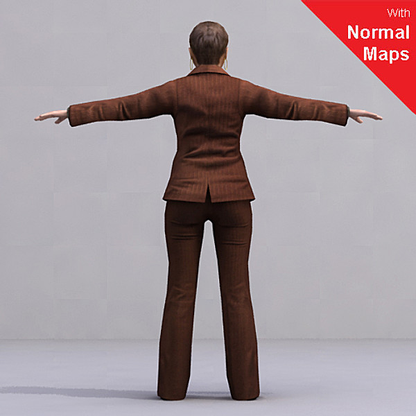 3d axyz rigged characters - BWom0013-FBX by axyzdesign