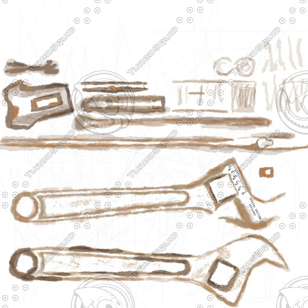 3d model old rusty adjustable wrench - Rusty adjustable wrench by Ykay
