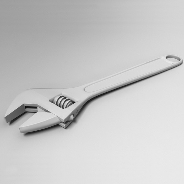 3d model old rusty adjustable wrench - Rusty adjustable wrench by Ykay