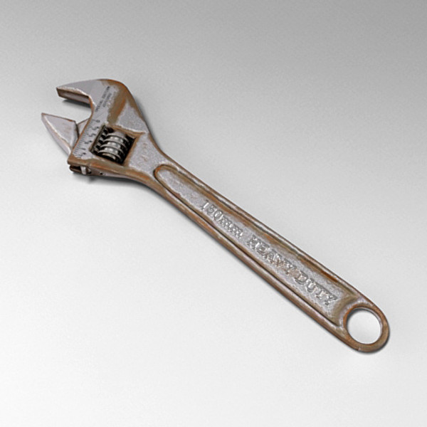 3d model old rusty adjustable wrench - Rusty adjustable wrench by Ykay