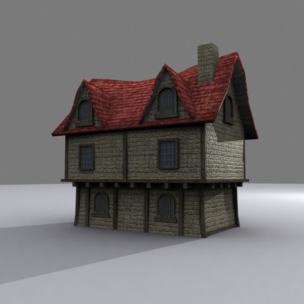 medieval fantasy house pack 3d model - Low Poly Medieval Fantasy House Model Pack by Game Model Creations