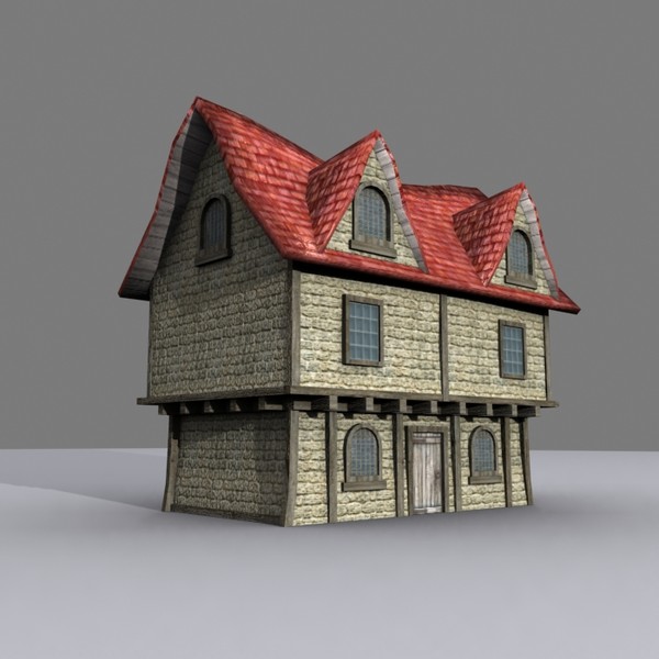 medieval fantasy house pack 3d model - Low Poly Medieval Fantasy House Model Pack by Game Model Creations