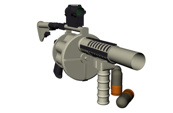 military m32 experimental grenade launcher 3d max - US Military M32 Experimental Grenade Launcher by Imagetek3D
