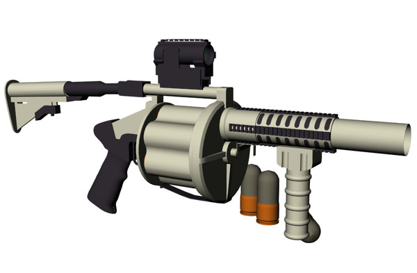 military m32 experimental grenade launcher 3d max - US Military M32 Experimental Grenade Launcher by Imagetek3D