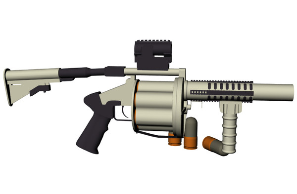 military m32 experimental grenade launcher 3d max - US Military M32 Experimental Grenade Launcher by Imagetek3D