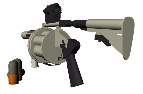 military m32 experimental grenade launcher 3d max - US Military M32 Experimental Grenade Launcher by Imagetek3D