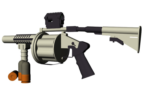 military m32 experimental grenade launcher 3d max - US Military M32 Experimental Grenade Launcher by Imagetek3D